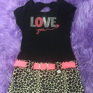 Black and pink leopard print dress